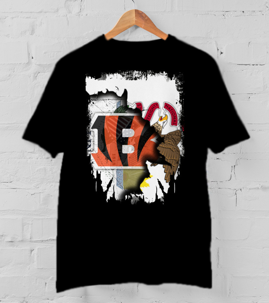 Illinois State Pride With Cincinnati Bengals Logo And Seal T-Shirt