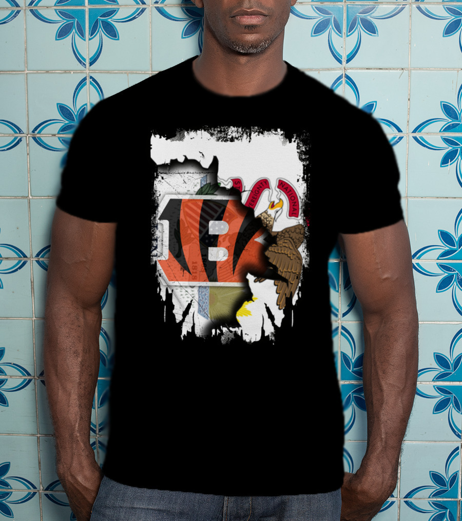 Illinois State Pride With Cincinnati Bengals Logo And Seal T-Shirt