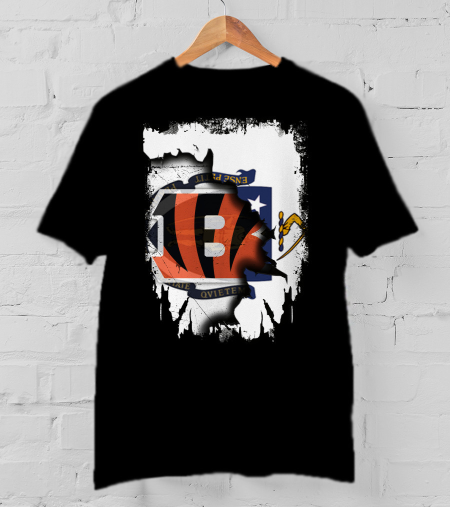 Massachusetts Together With Bengals Iconic Fusion T-Shirt