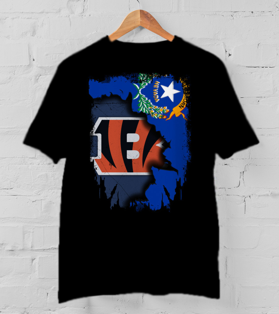 Nevada State With Cincinnati Bengals Logo Integration T-Shirt