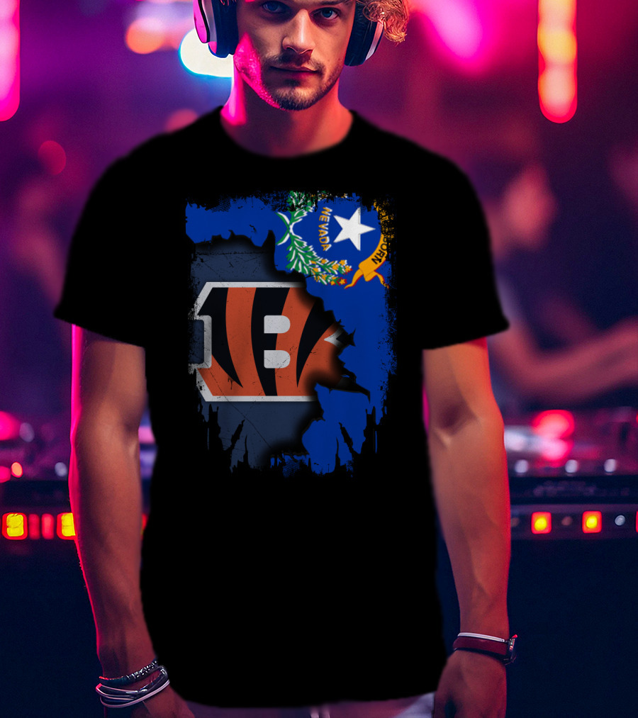 Nevada State With Cincinnati Bengals Logo Integration T-Shirt