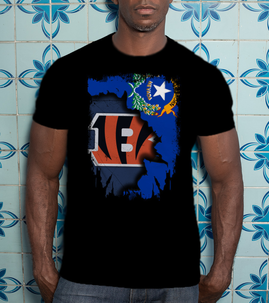 Nevada State With Cincinnati Bengals Logo Integration T-Shirt