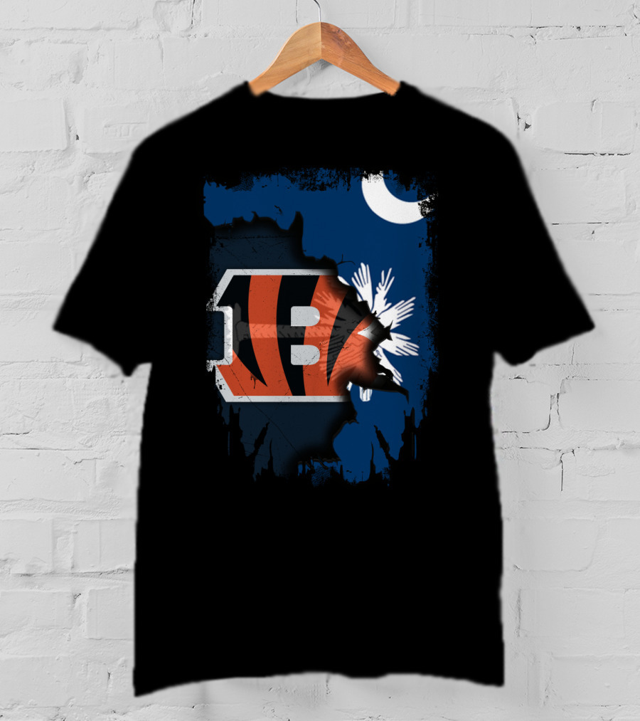 Together South Carolina With Bengals Logo And State Flag T-Shirt