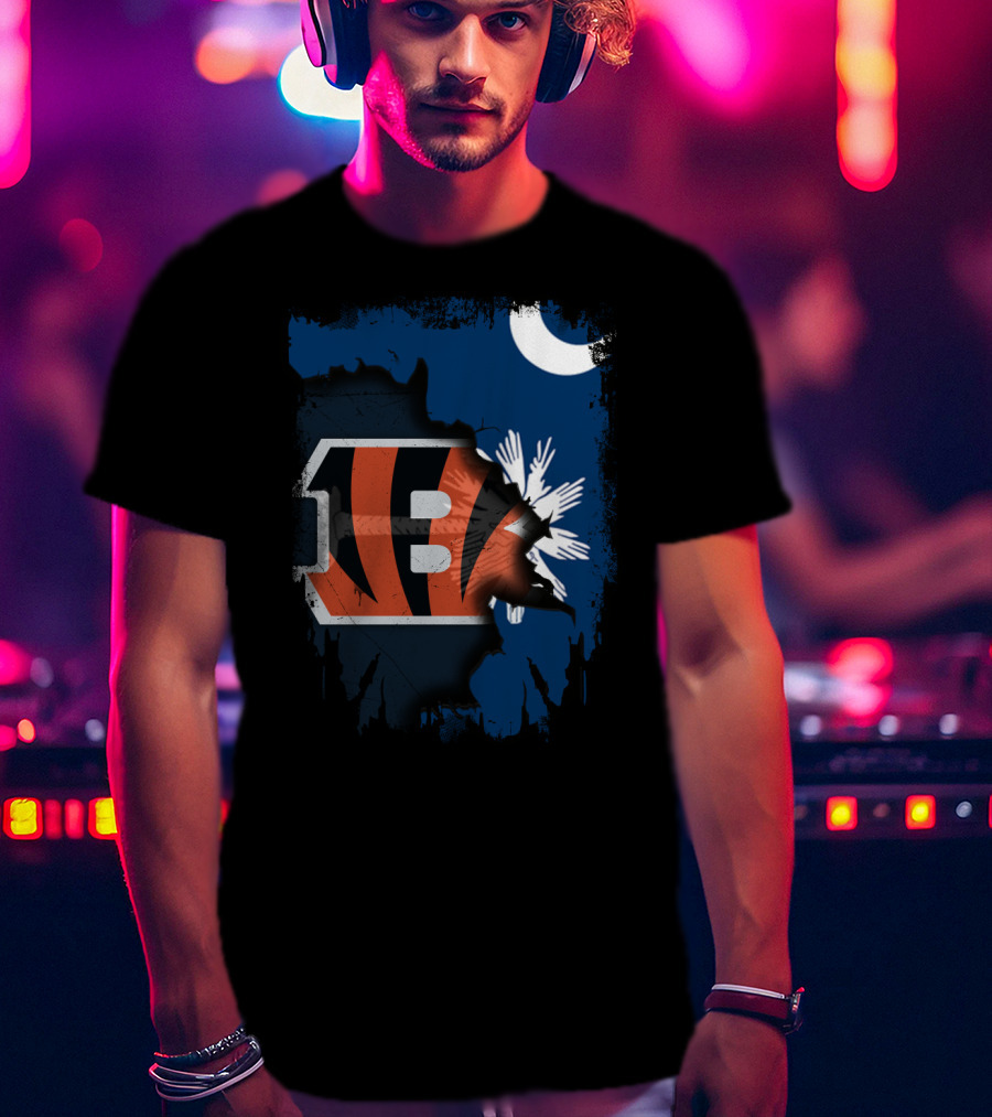 Together South Carolina With Bengals Logo And State Flag T-Shirt