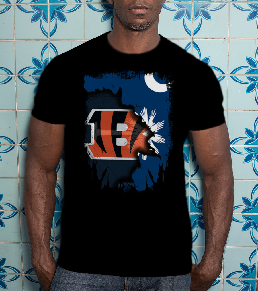 Together South Carolina With Bengals Logo And State Flag T-Shirt