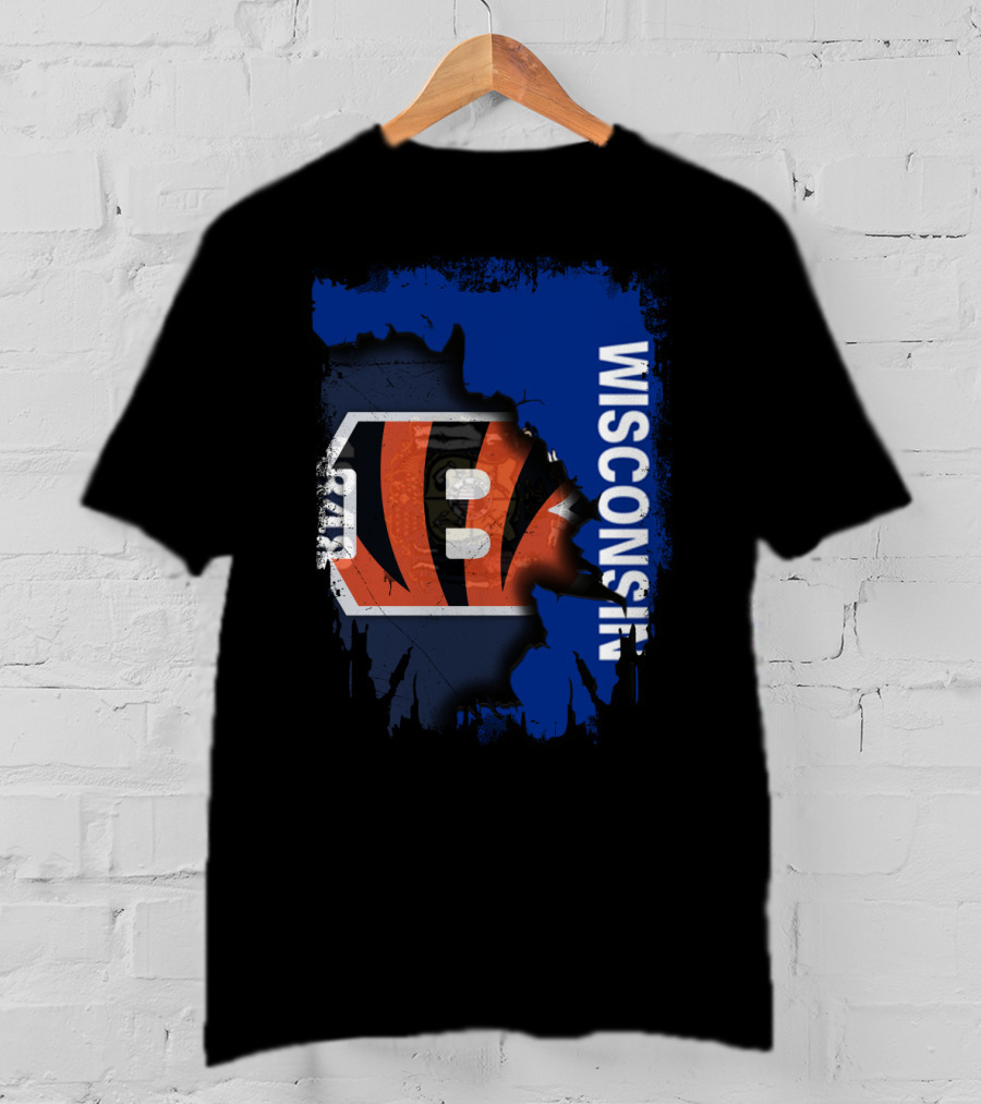 Wisconsin Pride With Cincinnati Bengals Logo Integration T-Shirt