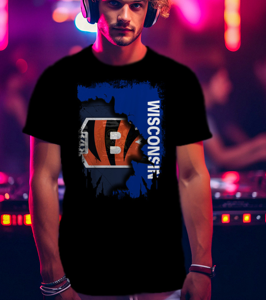 Wisconsin Pride With Cincinnati Bengals Logo Integration T-Shirt