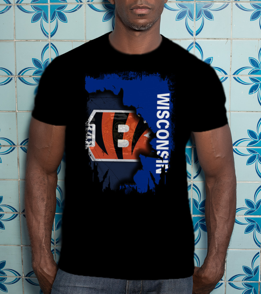 Wisconsin Pride With Cincinnati Bengals Logo Integration T-Shirt