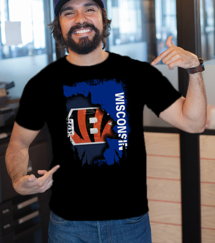 Wisconsin Pride With Cincinnati Bengals Logo Integration T-Shirt