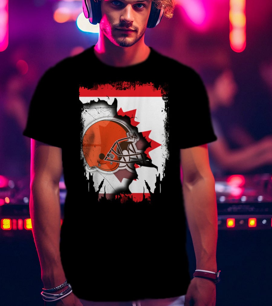 Canada And Browns Helmet T-Shirt