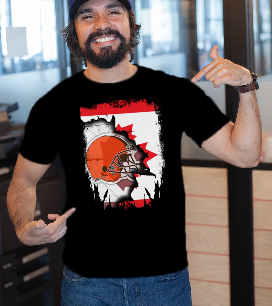 Canada And Browns Helmet T-Shirt
