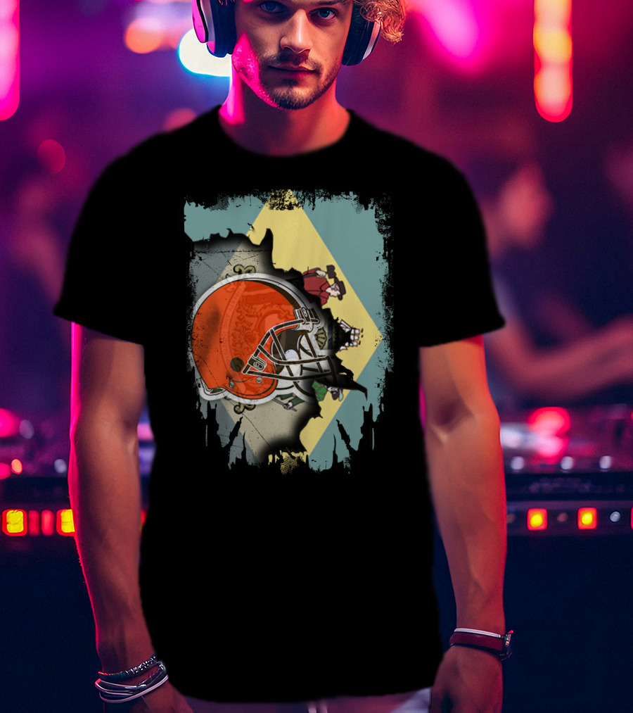 Delaware Meets Browns Helmet Collaboration T-Shirt