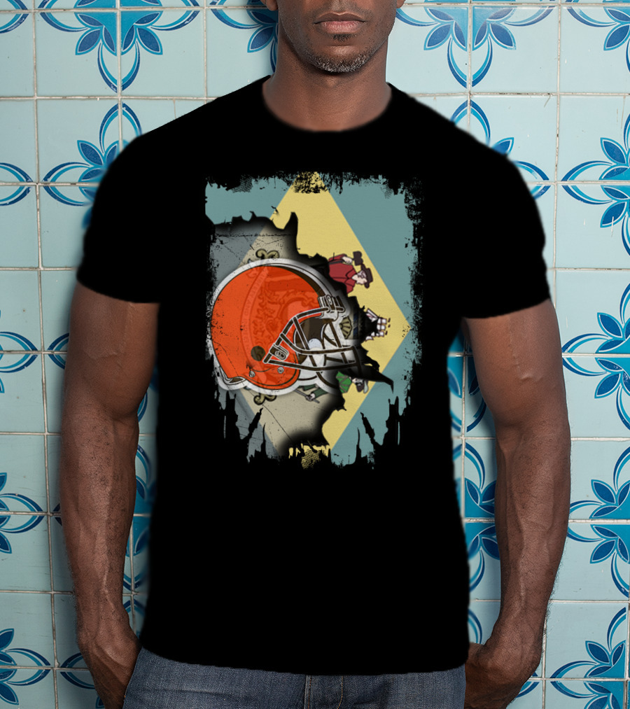 Delaware Meets Browns Helmet Collaboration T-Shirt