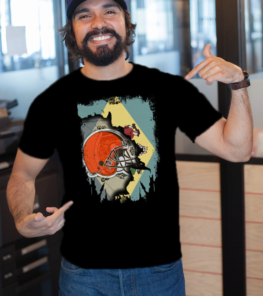 Delaware Meets Browns Helmet Collaboration T-Shirt