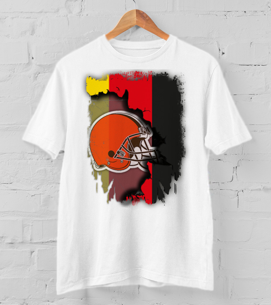 Germany Flag With Cleveland Browns Helmet T-Shirt