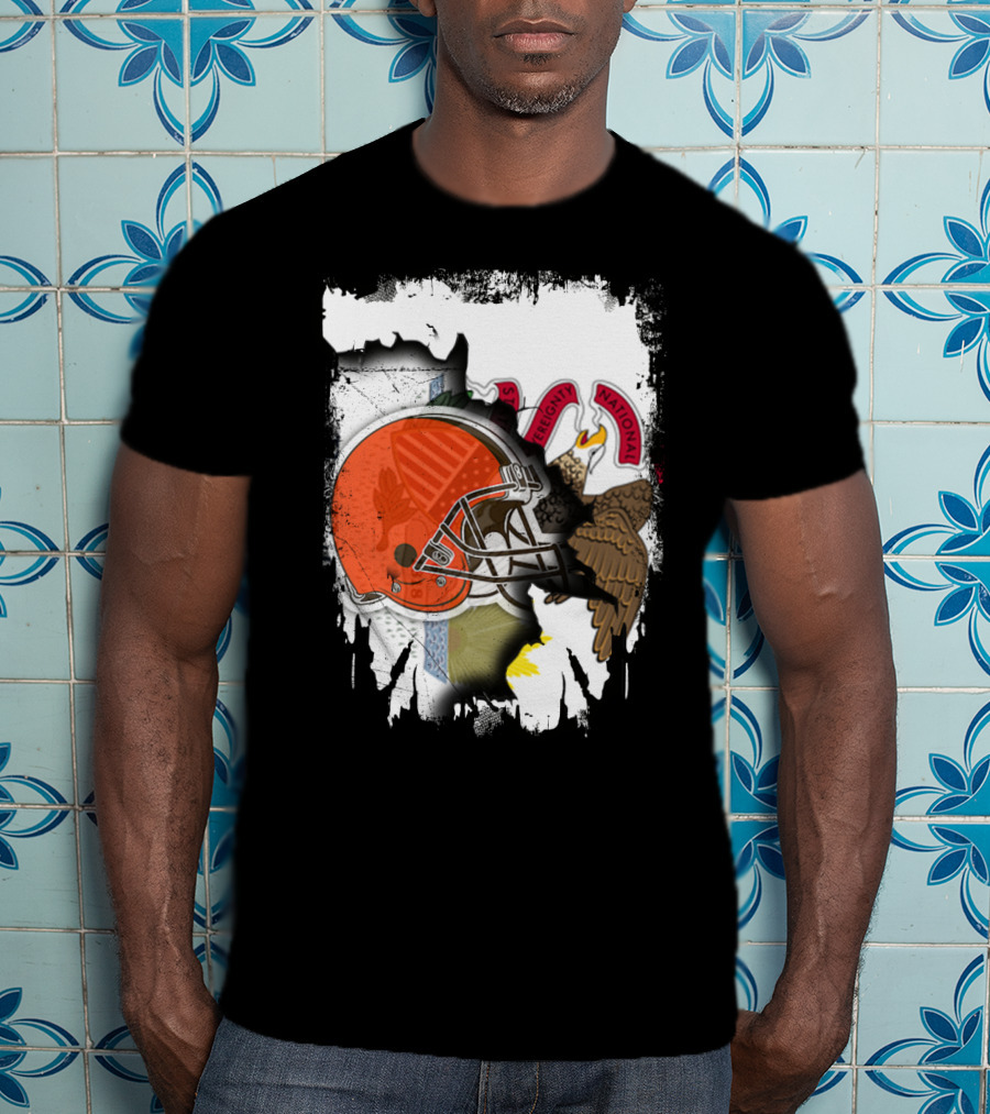 Together Illinois Integrity With Browns Helmet Eagle T-Shirt