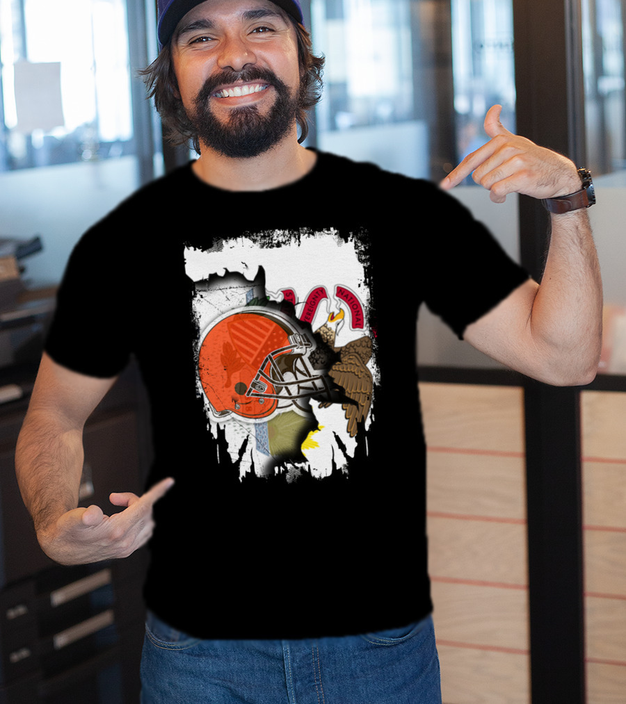 Together Illinois Integrity With Browns Helmet Eagle T-Shirt