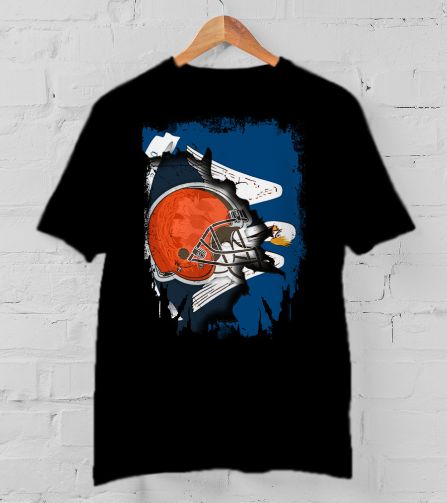 Cleveland Browns Helmet With Louisiana Eagle Motif T-Shirt
