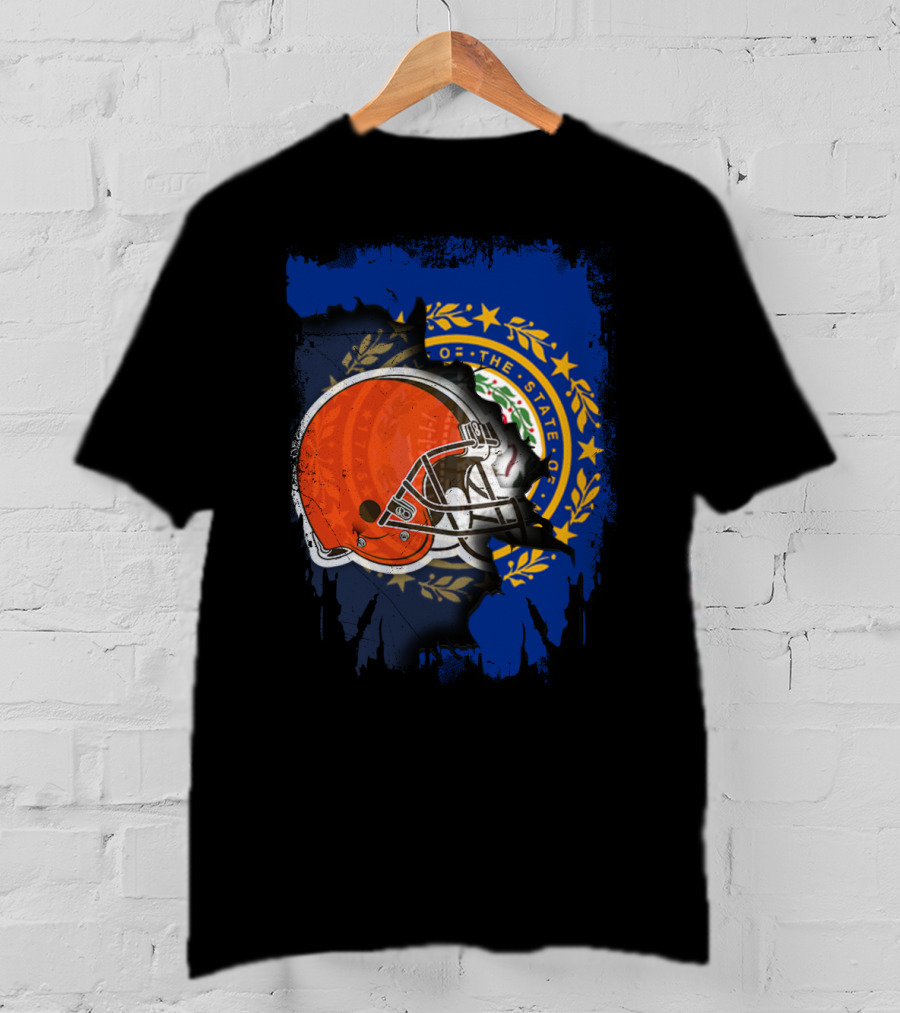 Together New Hampshire With Browns Helmet And State Seal Integration T-Shirt