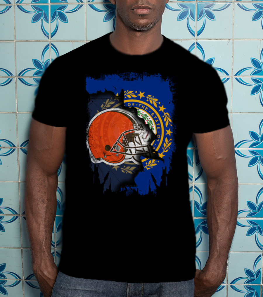 Together New Hampshire With Browns Helmet And State Seal Integration T-Shirt