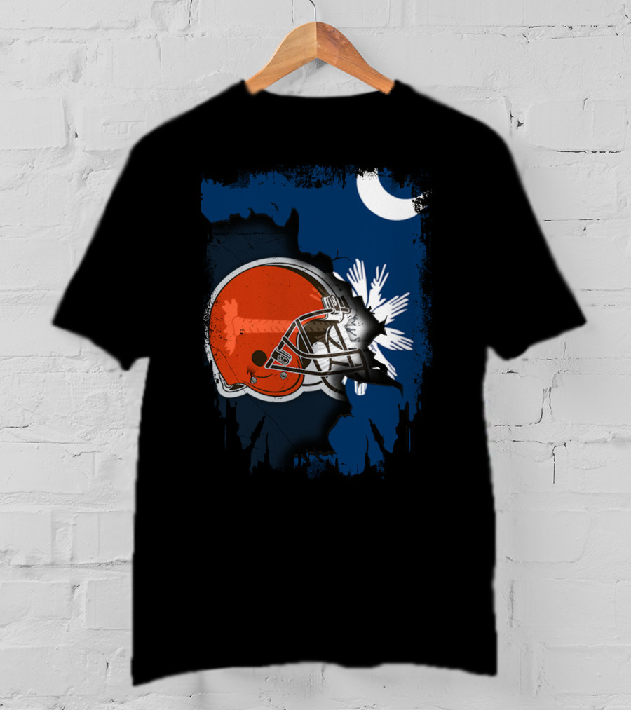 Together South Carolina Browns Helmet Palmetto Crescent Moon T-Shirt