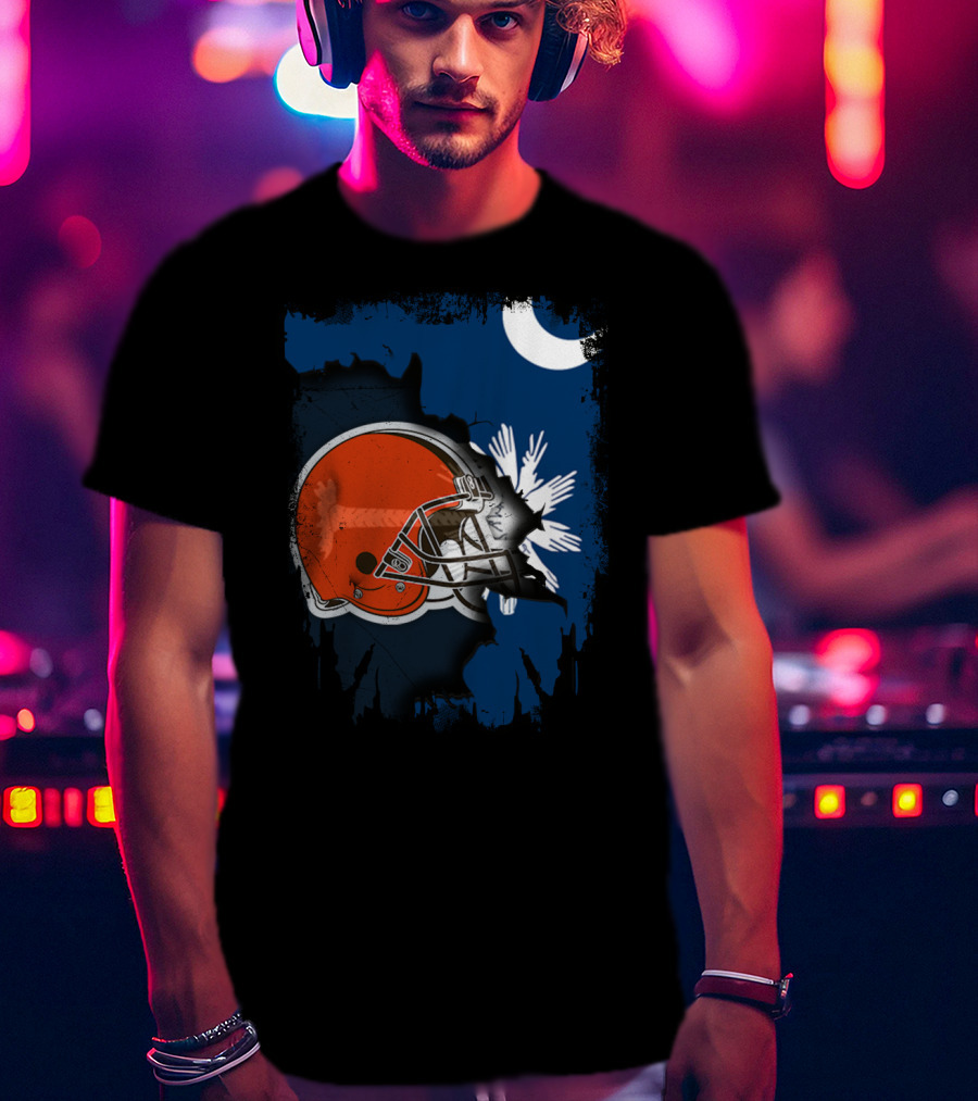 Together South Carolina Browns Helmet Palmetto Crescent Moon T-Shirt