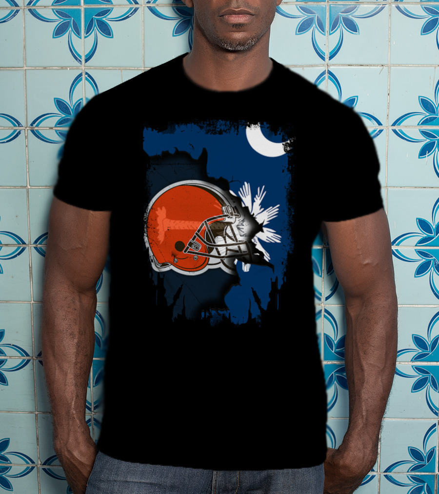 Together South Carolina Browns Helmet Palmetto Crescent Moon T-Shirt