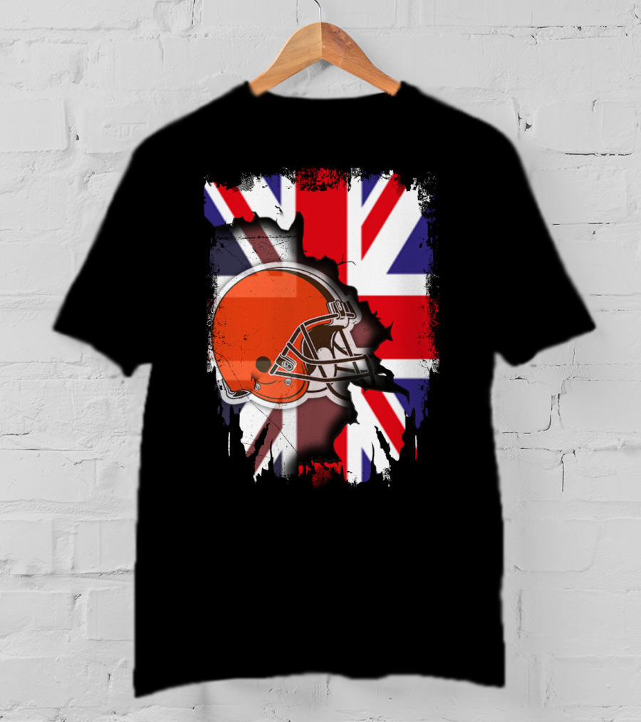 Together United Kingdom Cleveland Browns Helmet Union Jack T-Shirt