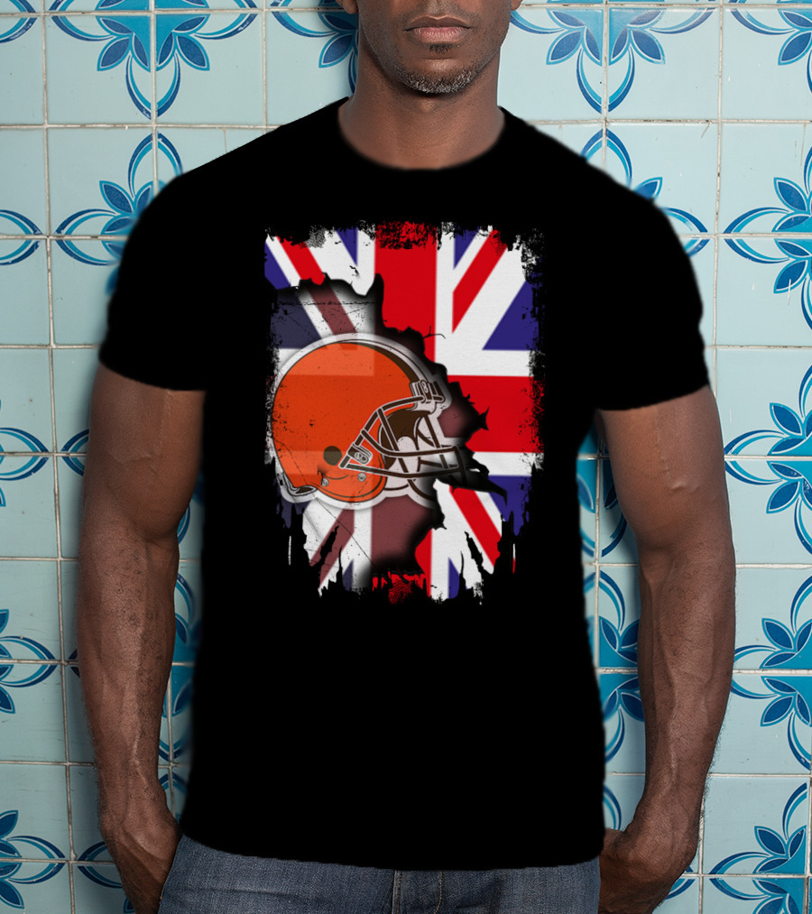 Together United Kingdom Cleveland Browns Helmet Union Jack T-Shirt