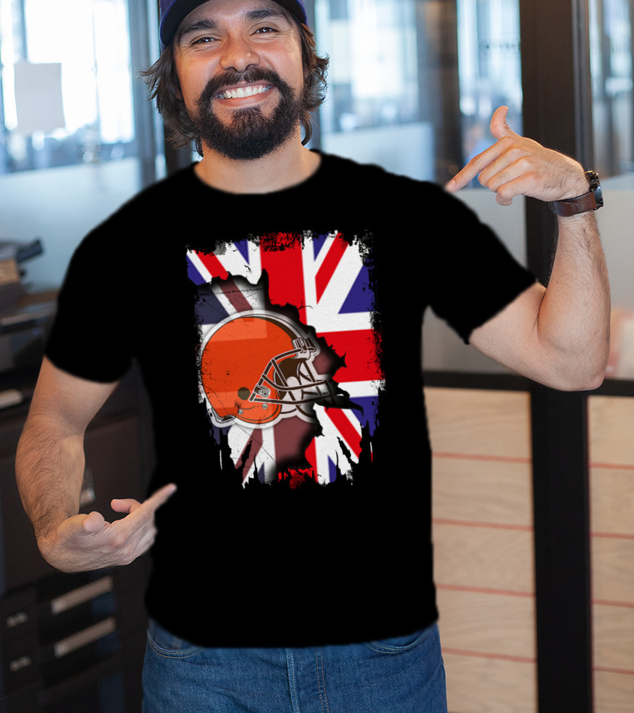 Together United Kingdom Cleveland Browns Helmet Union Jack T-Shirt