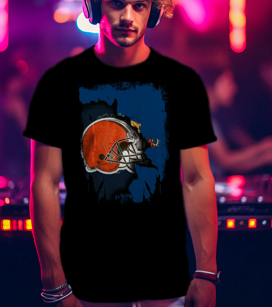 Together Vermont Cleveland Browns Football Helmet T-Shirt