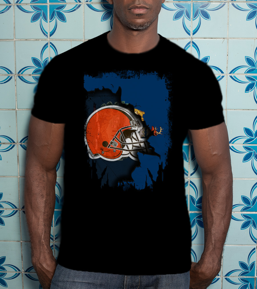 Together Vermont Cleveland Browns Football Helmet T-Shirt