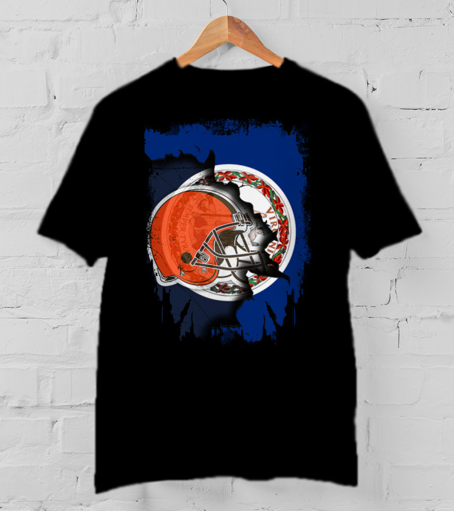 Together Virginia With Browns Helmet And State Seal T-Shirt