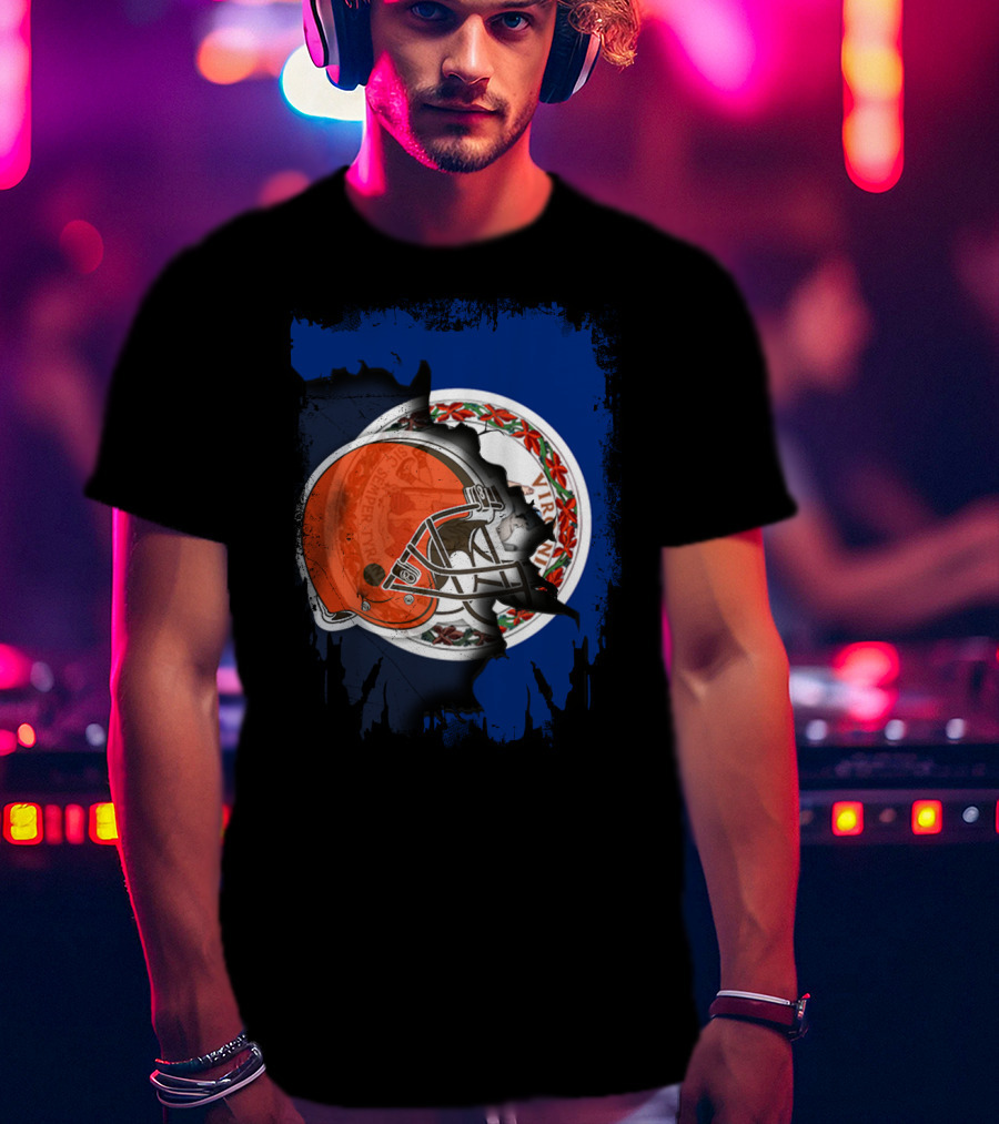 Together Virginia With Browns Helmet And State Seal T-Shirt