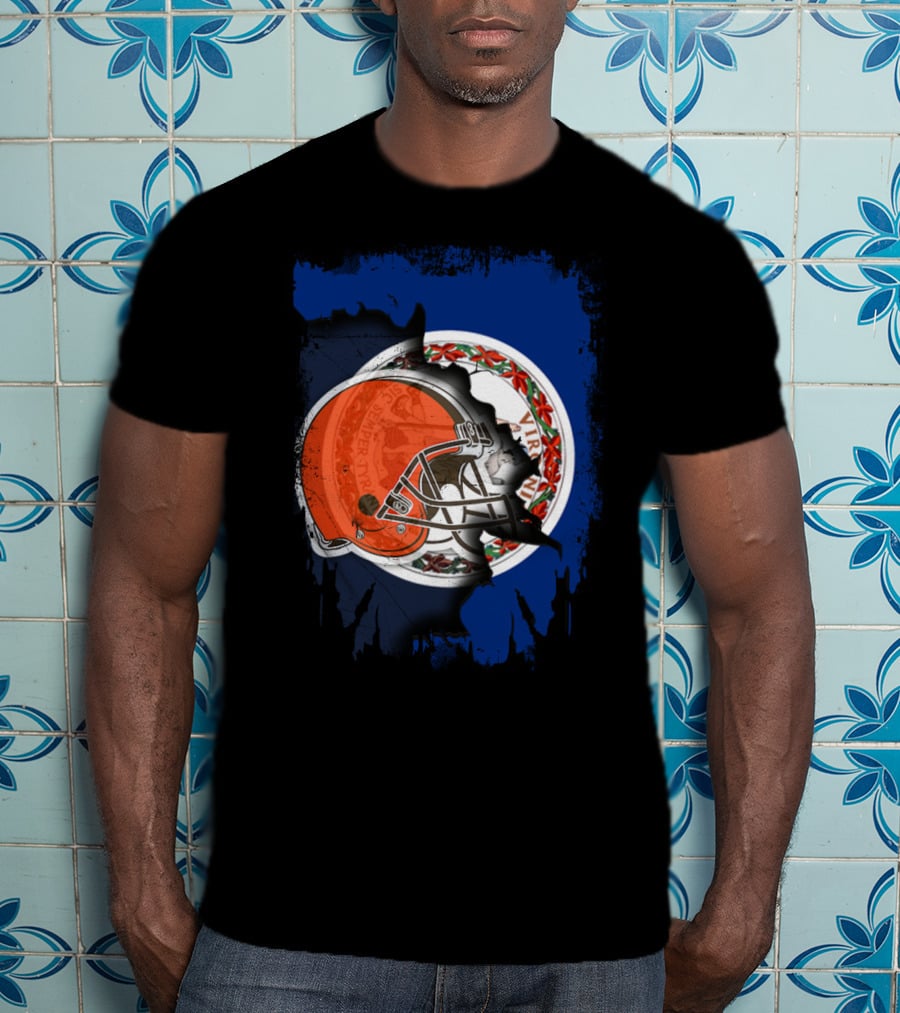 Together Virginia With Browns Helmet And State Seal T-Shirt