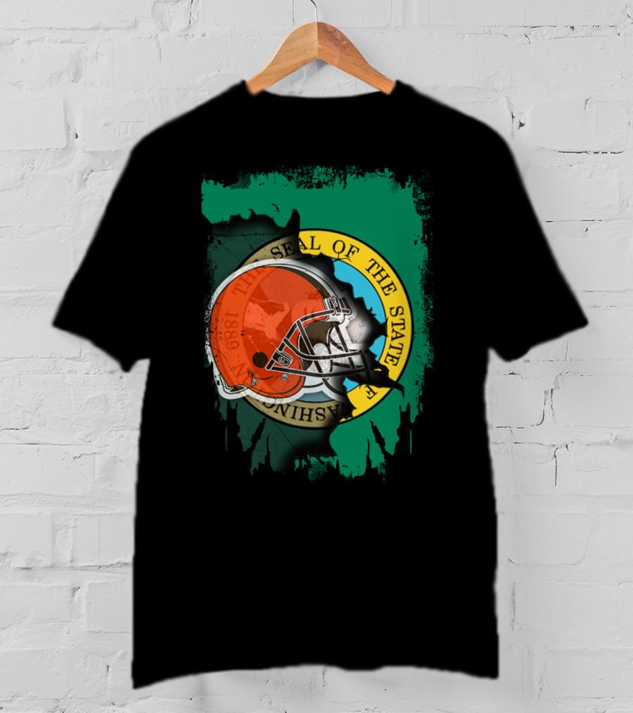 Together Washington State Seal Browns Helmet T-Shirt