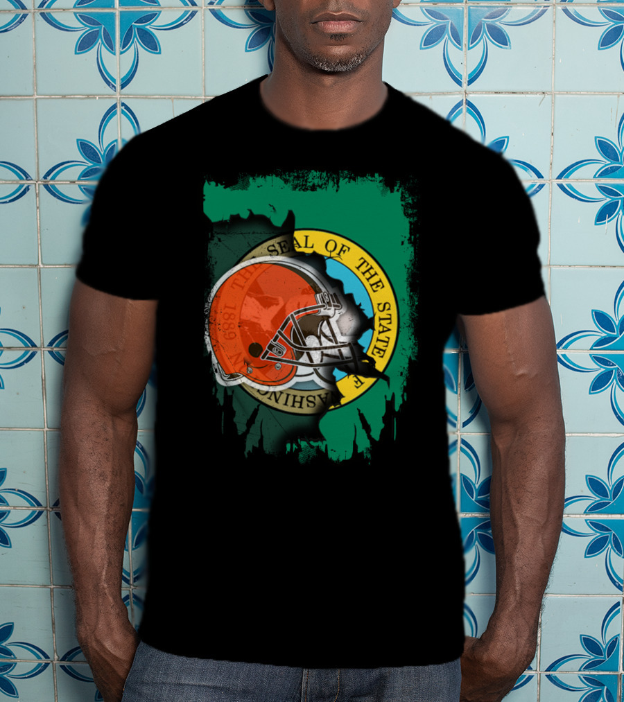 Together Washington State Seal Browns Helmet T-Shirt