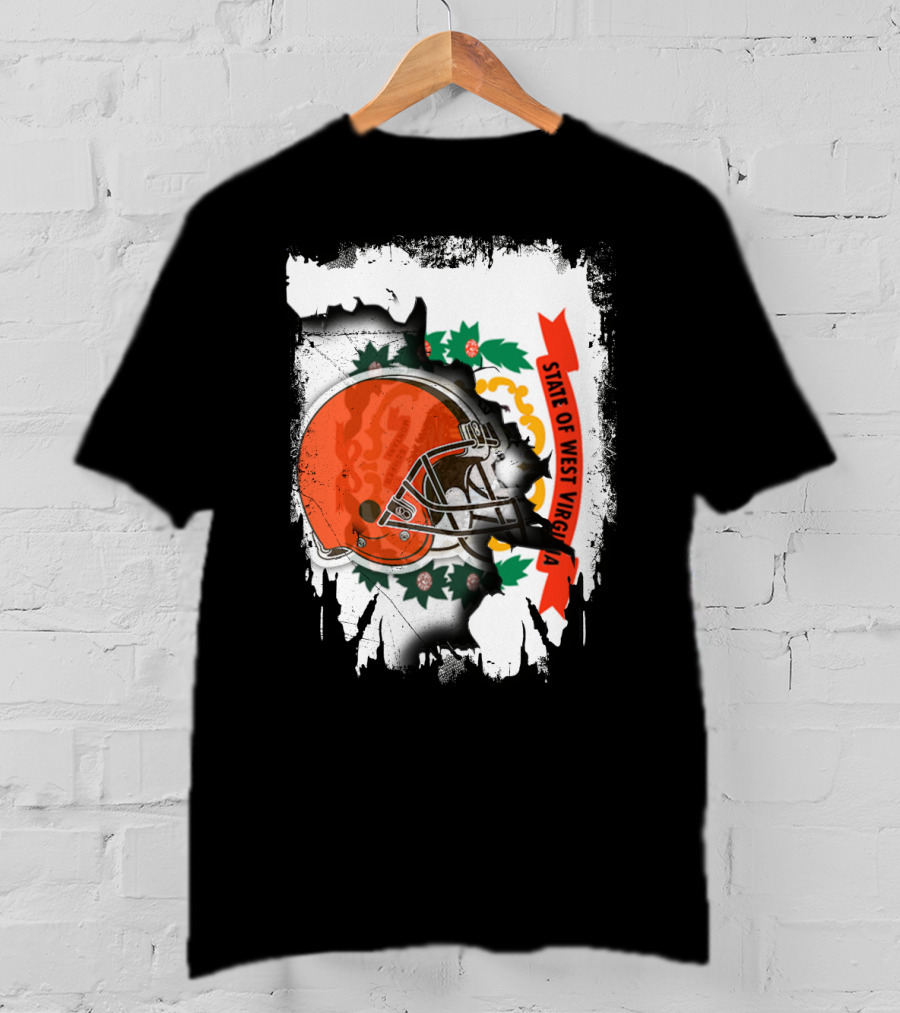 State Of West Virginia Cleveland Browns Helmet T-Shirt