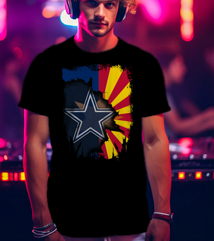 Cowboys Star Over Arizona Sunburst Together T-Shirt