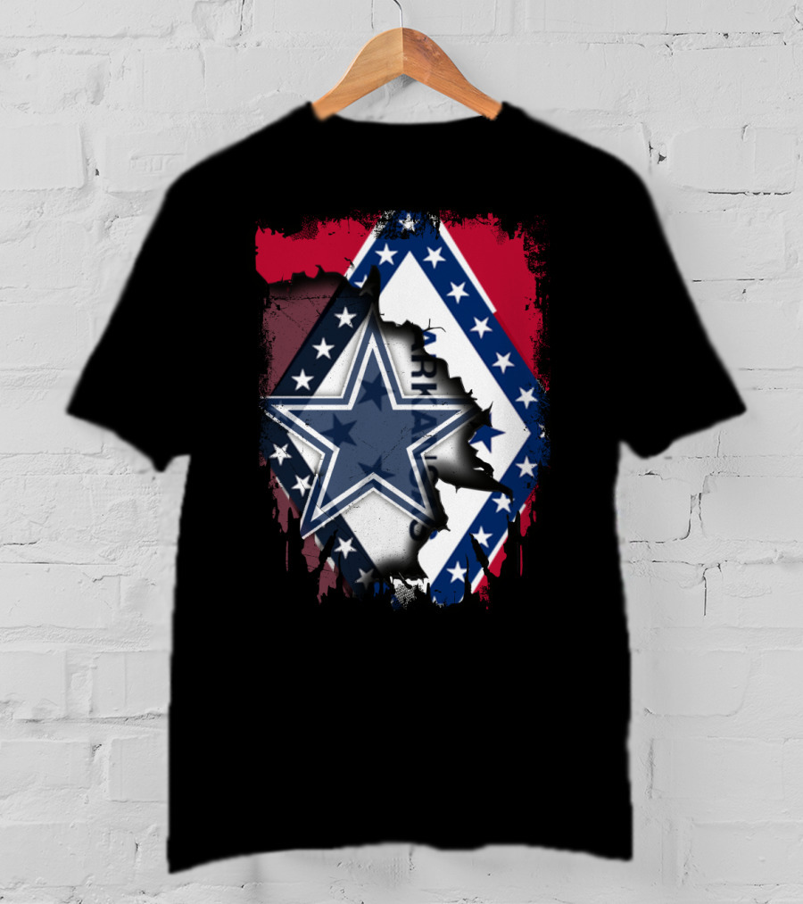 Arkansas Flag With Dallas Cowboys Star T-Shirt