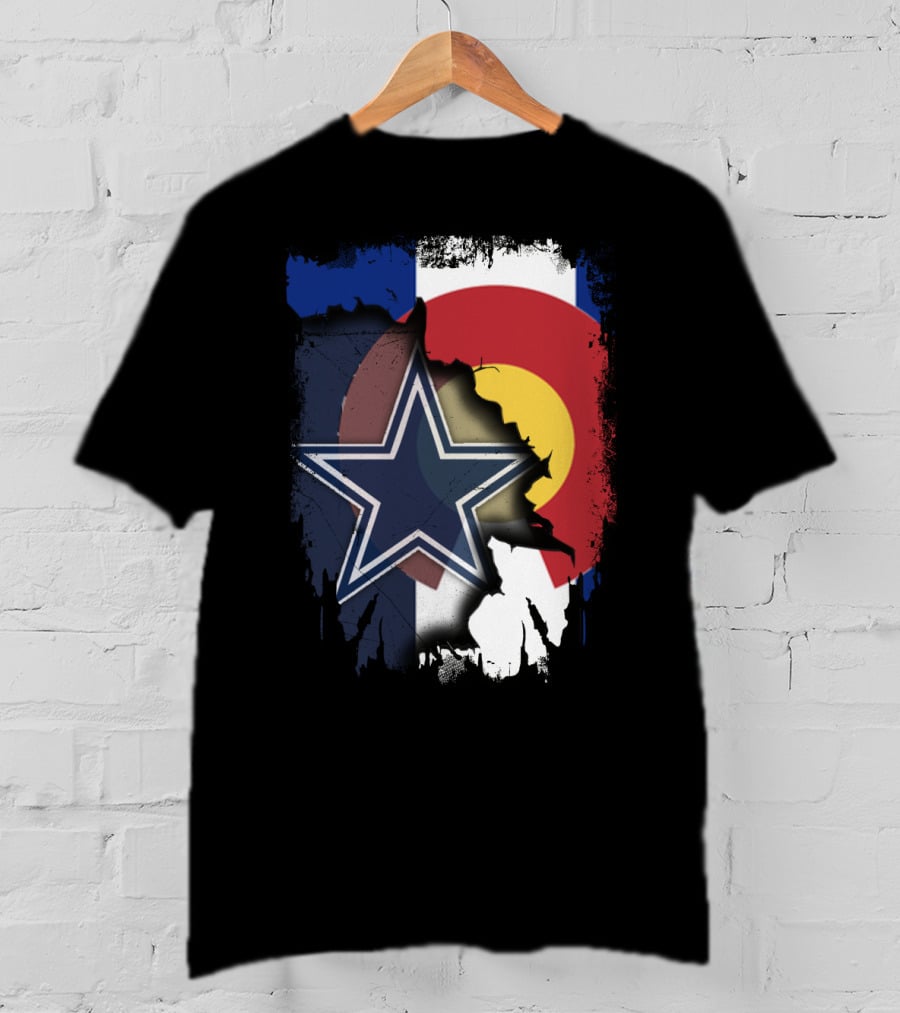 Together Colorado Dallas Cowboys Flag Star Display T-Shirt