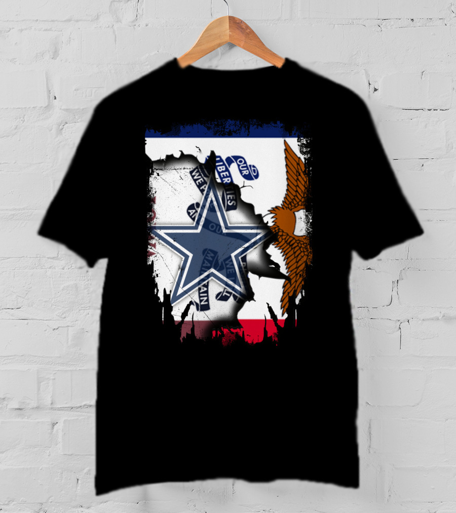 Together Iowa With Cowboys Dallas Star And Eagle Flag T-Shirt