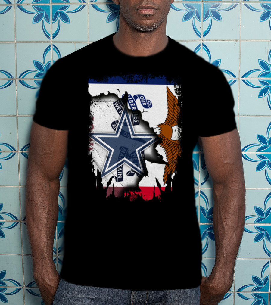 Together Iowa With Cowboys Dallas Star And Eagle Flag T-Shirt