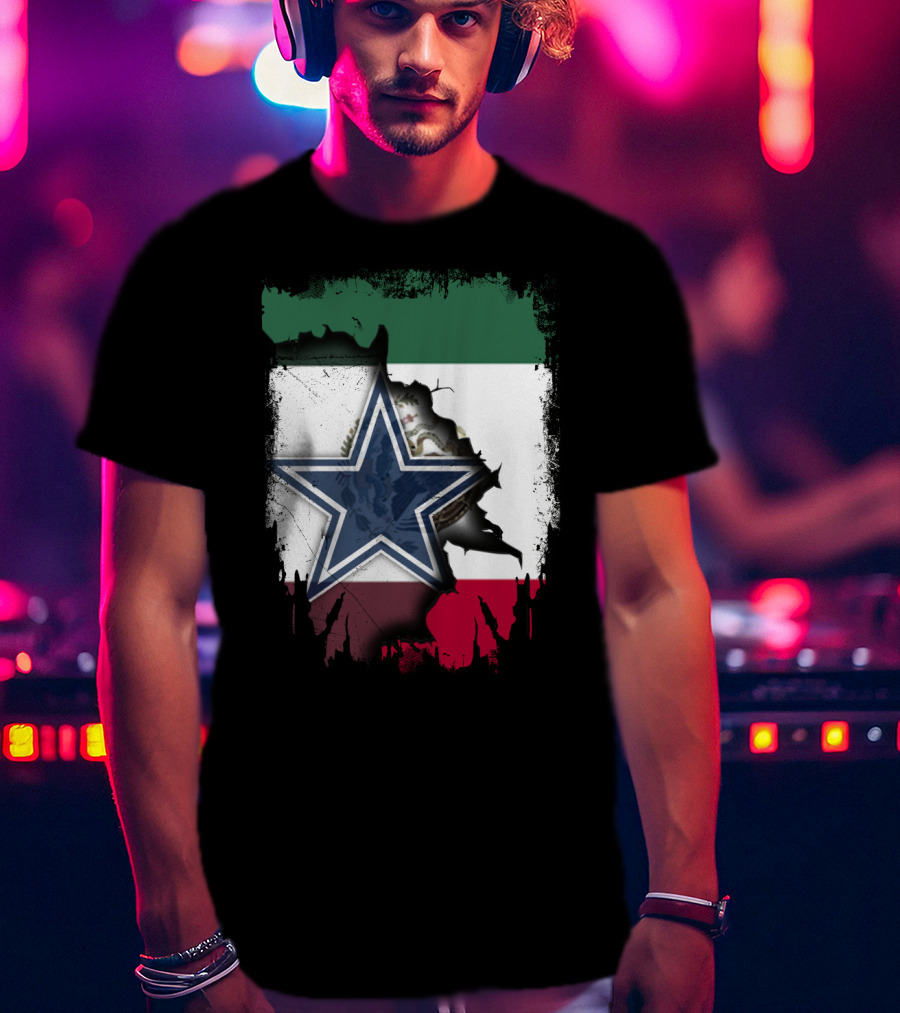 Together Mexico Dallas Cowboys Flag Star T-Shirt