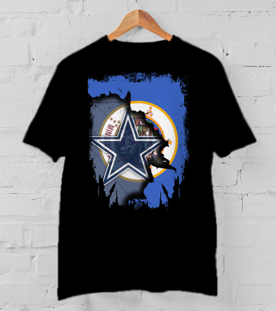 Minnesota State Together With Dallas Cowboys Star T-Shirt