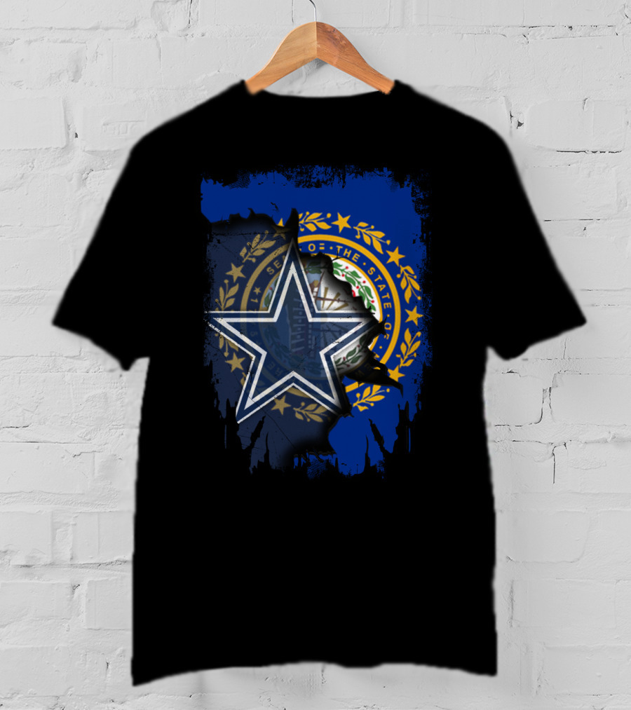New Hampshire Meets Cowboys Star Emblem Together T-Shirt