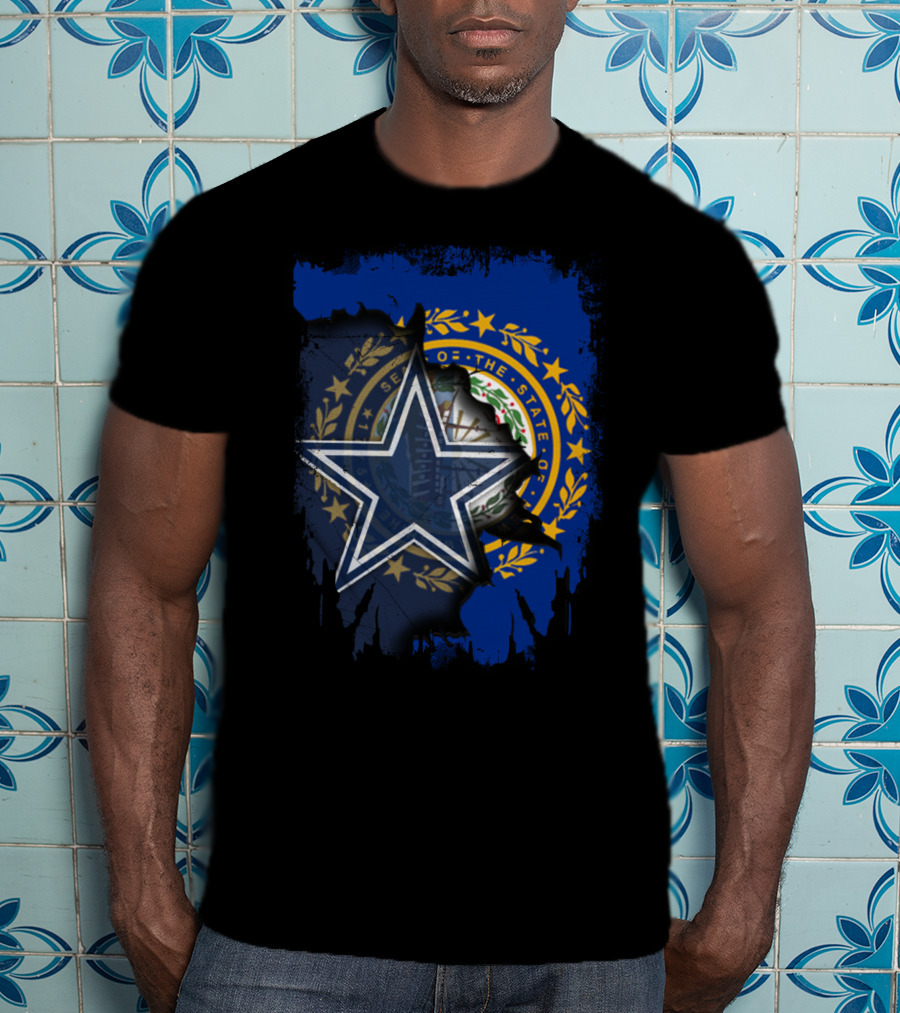 New Hampshire Meets Cowboys Star Emblem Together T-Shirt