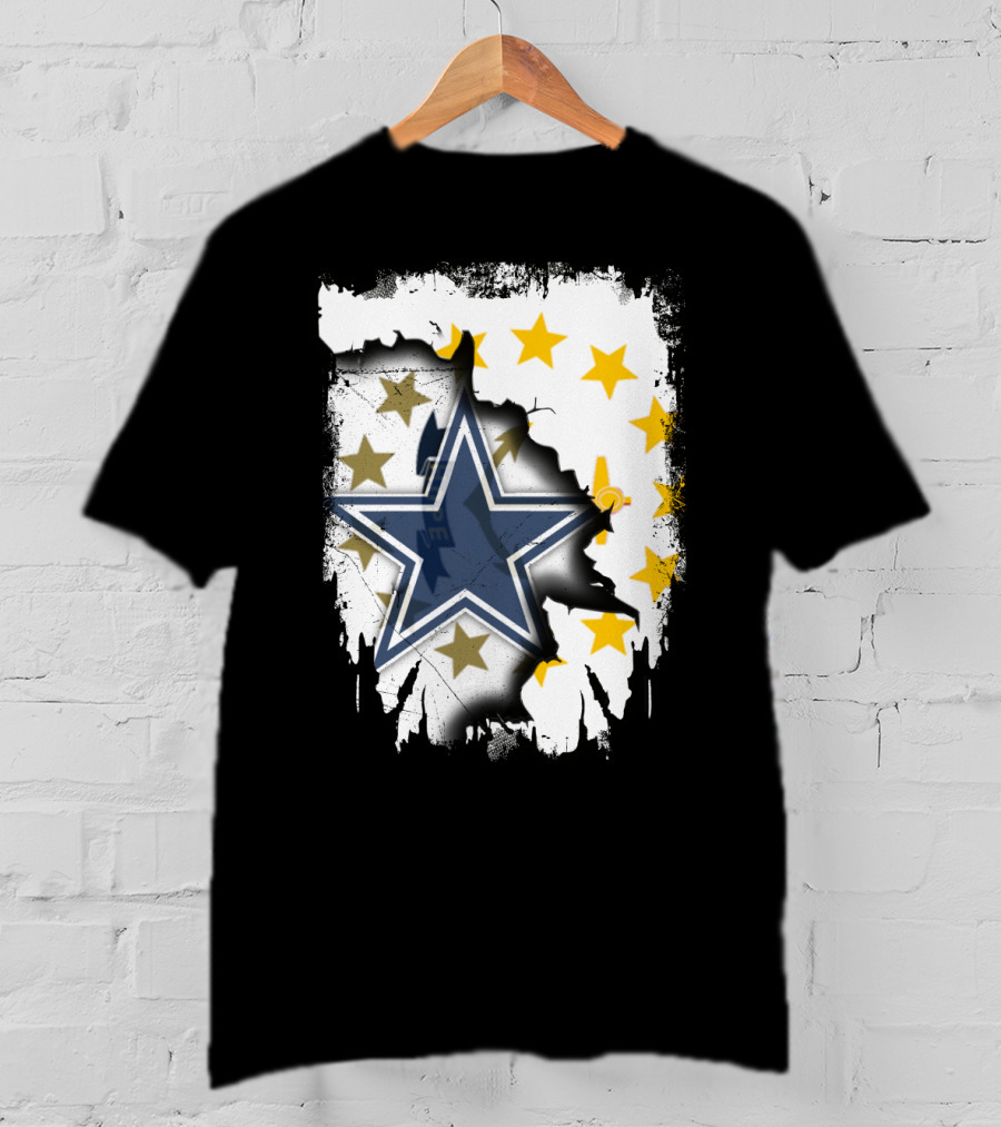 Together Rhode Island With Dallas Cowboys Star And State Symbol Stars T-Shirt