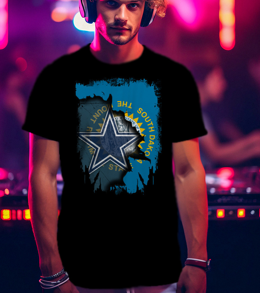 South Dakota Pride With Dallas Cowboys Star Integration T-Shirt