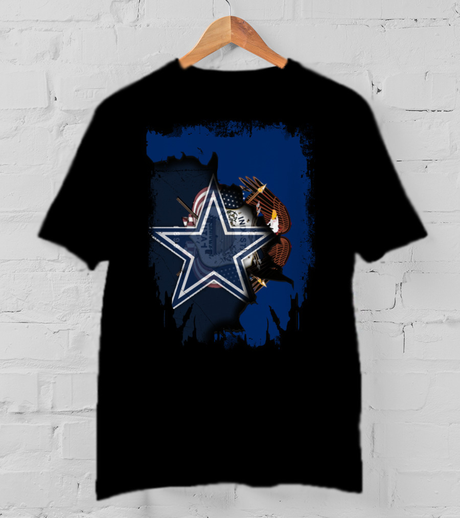 Dallas Cowboys Star Within Utah State Silhouette With Joined Themes T-Shirt